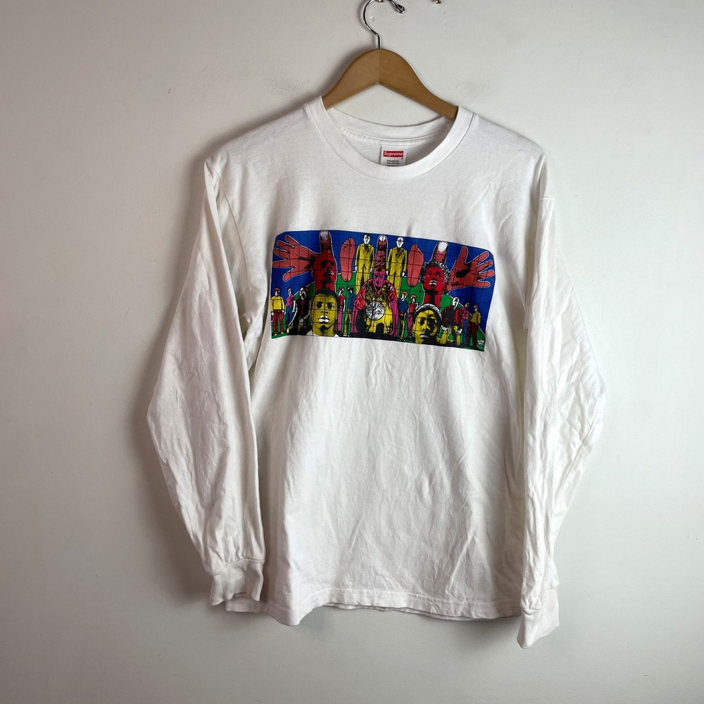 Supreme Gilbert and George Death After Life Long Sleeve T-Shirt White Mens M